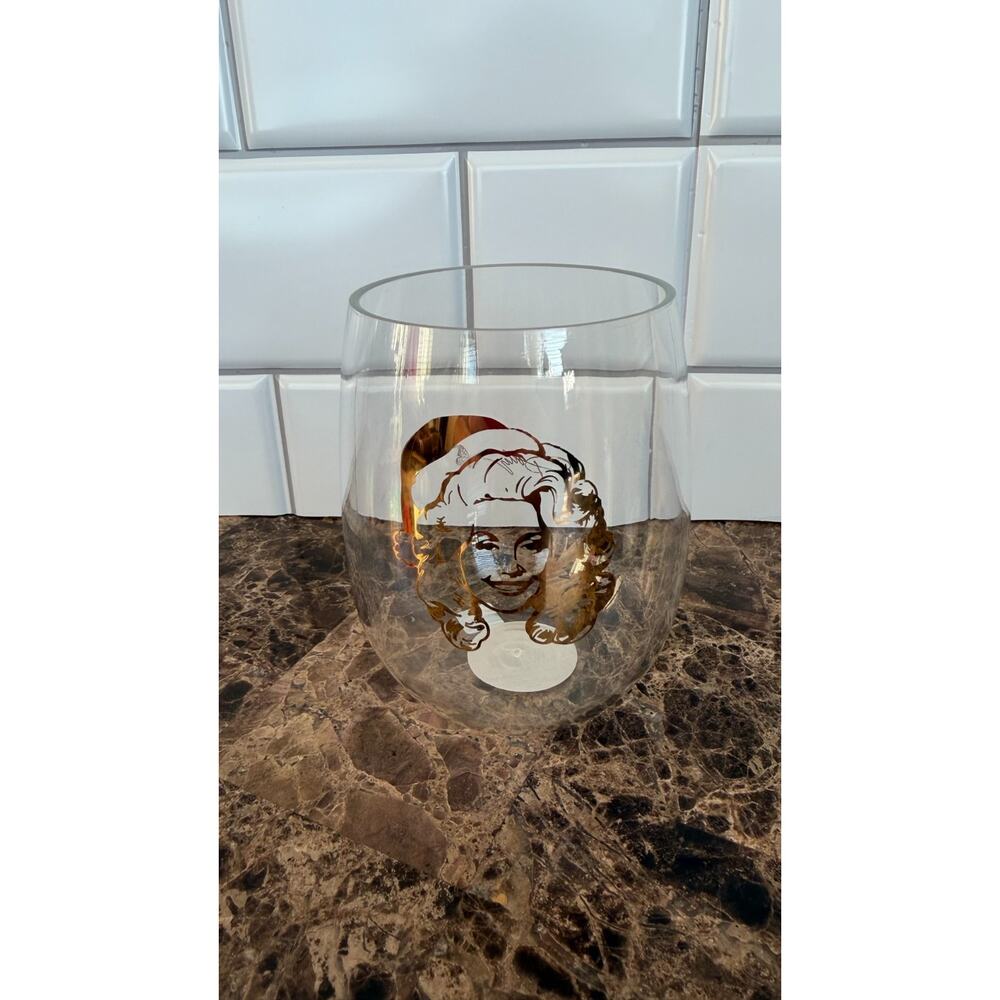 Dolly Parton Holiday Wine Tumbler Acrylic Plastic 4” NEW